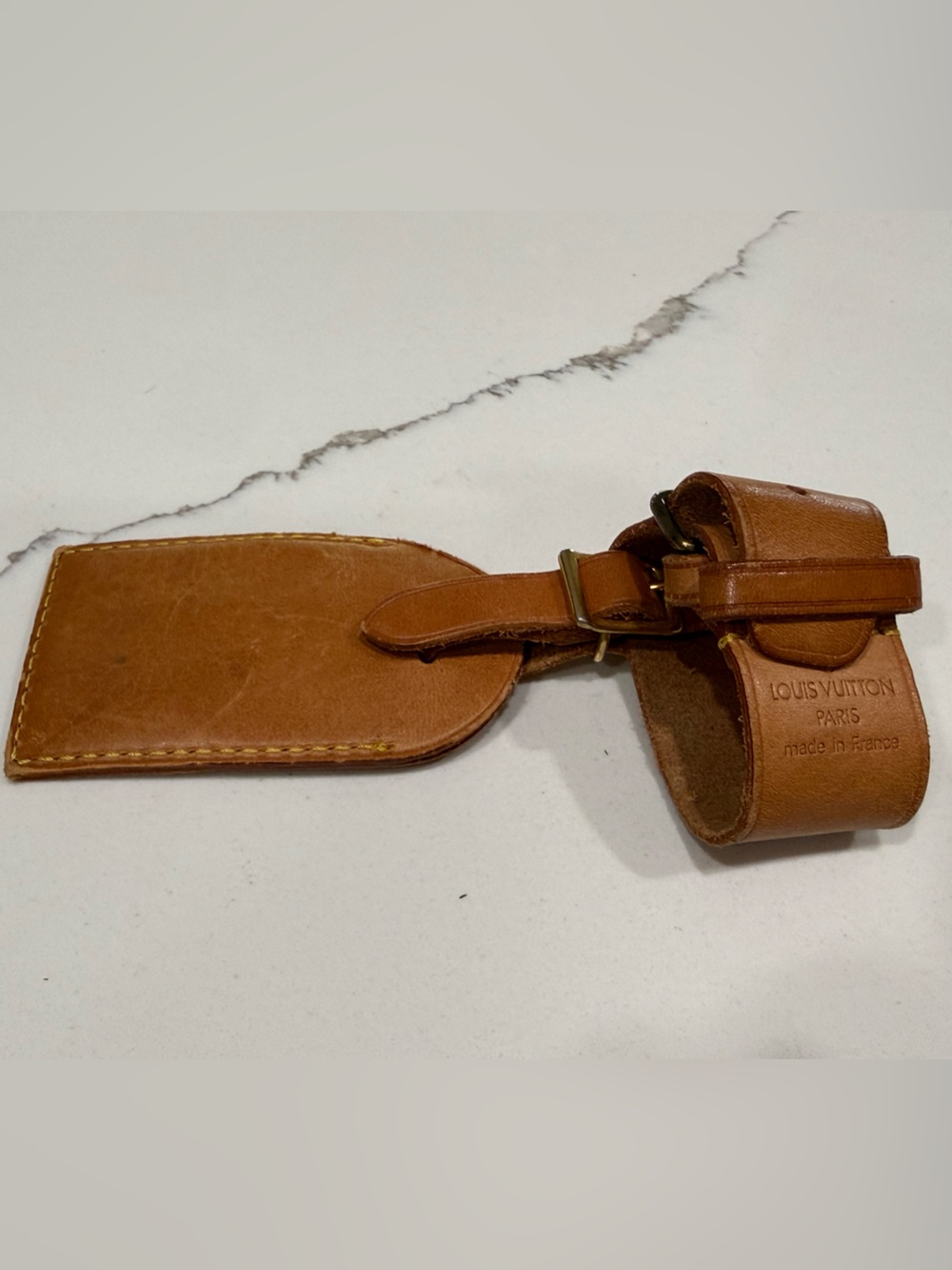 Louis Vuitton Vachetta Leather Luggage Tag and Poignet Set.